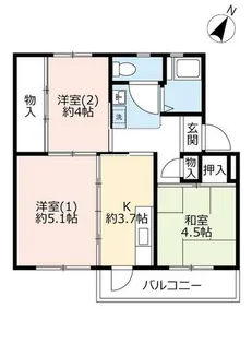 UR逆瀬川【0180102号室】の間取り