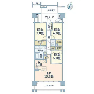 シエリア夙川【4階】の間取り