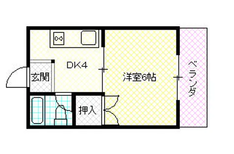 1DKの間取り画像