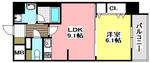 ソラージュ茨木【3階】の間取り