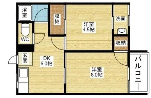 ヴィラナリー大道【4階】の間取り