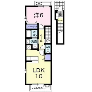 1LDKの間取り画像