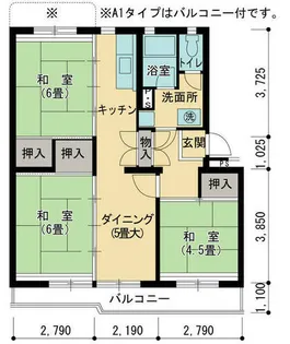 UR金鶏【0010303号室】の間取り