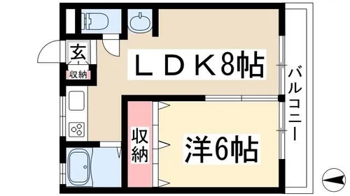 塩付ビル【3B号室】の間取り