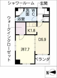 レインボーピア原【0202号室】の間取り
