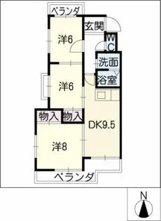 シャトー春山【1階】の間取り