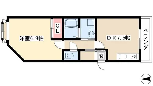 グリーンハイツ高見【3階】の間取り