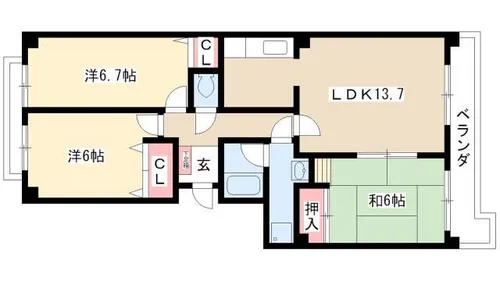ラ・ヴィレット城屋敷【3階】の間取り