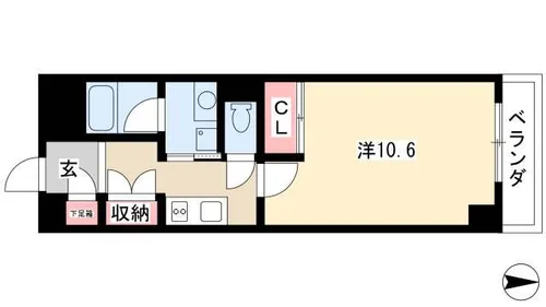 レジデンス上前津スクエア(旧プライムアーバン上前津)【0402号室】の間取り