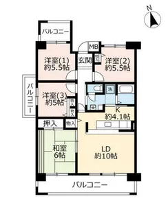 UR都島リバーシティ【0010318号室】の間取り