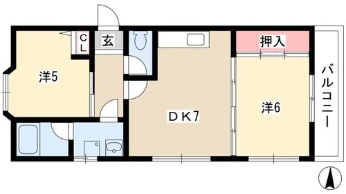 エルアモール【2階】の間取り