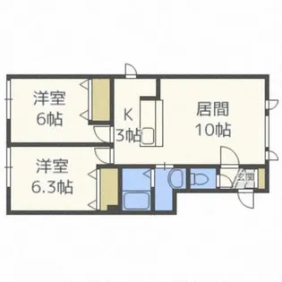 ルミエールワン・テン美園【2階】の間取り