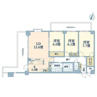 藤和宝ヶ池ホームズ【3階】の間取り
