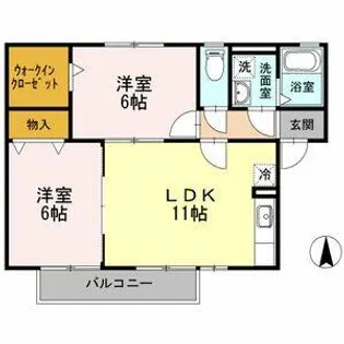 クレール・ヴィラージュ B棟【2階】の間取り