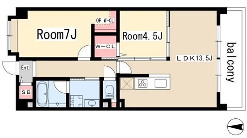 ルミエール鳴子北【502号室】の間取り