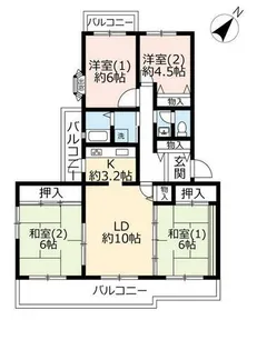 UR高槻・阿武山六番街【0060404号室】の間取り