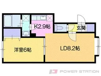 ローデンクロム千歳【2階】の間取り