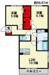 ソレールヴィラⅡ A棟【2階】の間取り