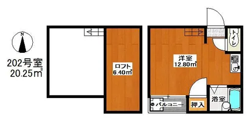 サンスカイ貝塚駅前【202号室】の間取り