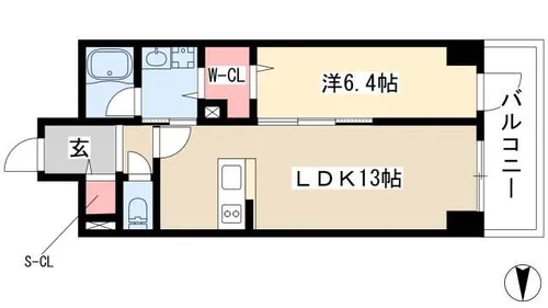 グランルクレ新栄ウエスト【4階】の間取り