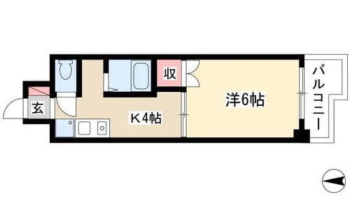 サンピアオカヤス【403号室】の間取り