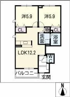 コーポ峰【1階】の間取り