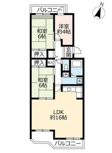 URアーバンドエル白鳥公園【0000404号室】の間取り