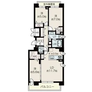 ル・コルヌイエ山鼻【2階】の間取り