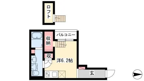 LE COCON東中島町【1階】の間取り