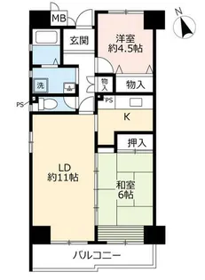 URパルネス前後【0000504号室】の間取り
