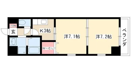 ドゥ カンパーニュ【6階】の間取り
