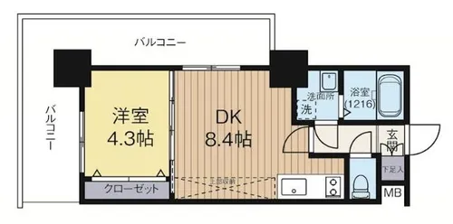 No72 HABOR EAST TOWER【9階】の間取り