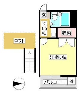 ジュネス芦谷【2-6号室】の間取り