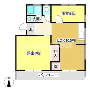 宝マンション【302号室】の間取り