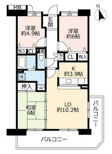 URアーバンラフレ虹ヶ丘南【0060510号室】の間取り