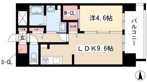 シェソワ東桜【602号室】の間取り