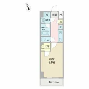 コントレイルりんくう常滑【0505号室】の間取り