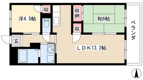 鳥山マンションⅢ【5階】の間取り
