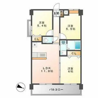 カサ・デル・レストI【610号室】の間取り