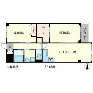 カストルム洛北【6階】の間取り