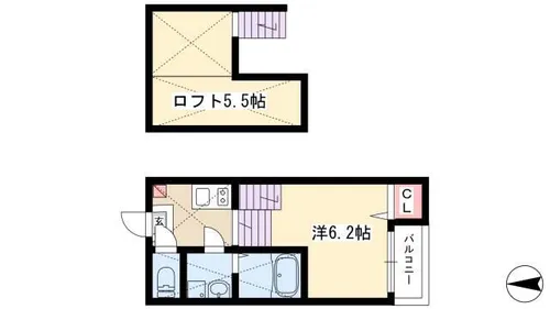 ハーモニーテラス井の森町【203号室】の間取り