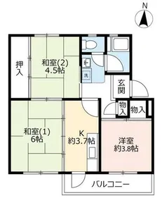 UR逆瀬川【0160302号室】の間取り