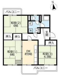 UR洛西新林北【0130403号室】の間取り