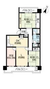 UR洛西竹の里【0010207号室】の間取り
