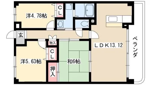 フィオーレ観月【1階】の間取り
