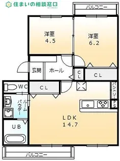 愛知県額田郡幸田町大字菱池字岩堀【マンション】の間取り