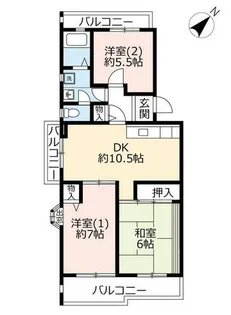 UR平城左京【0170504号室】の間取り
