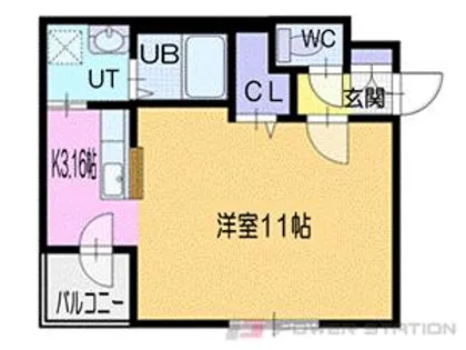 ウエストブルー【3階】の間取り
