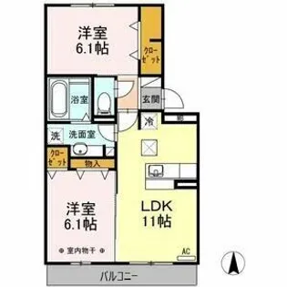 ラ メゾン スプラウツ【1階】の間取り
