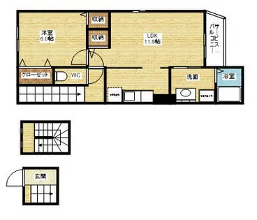パーチェブレッザ【2階】の間取り